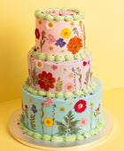 Three Tier Floral Wedding Cake