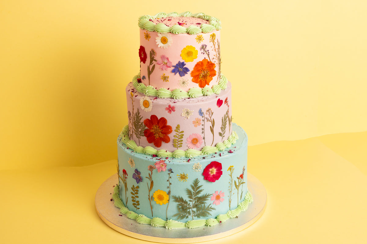 Three Tier Floral Wedding Cake