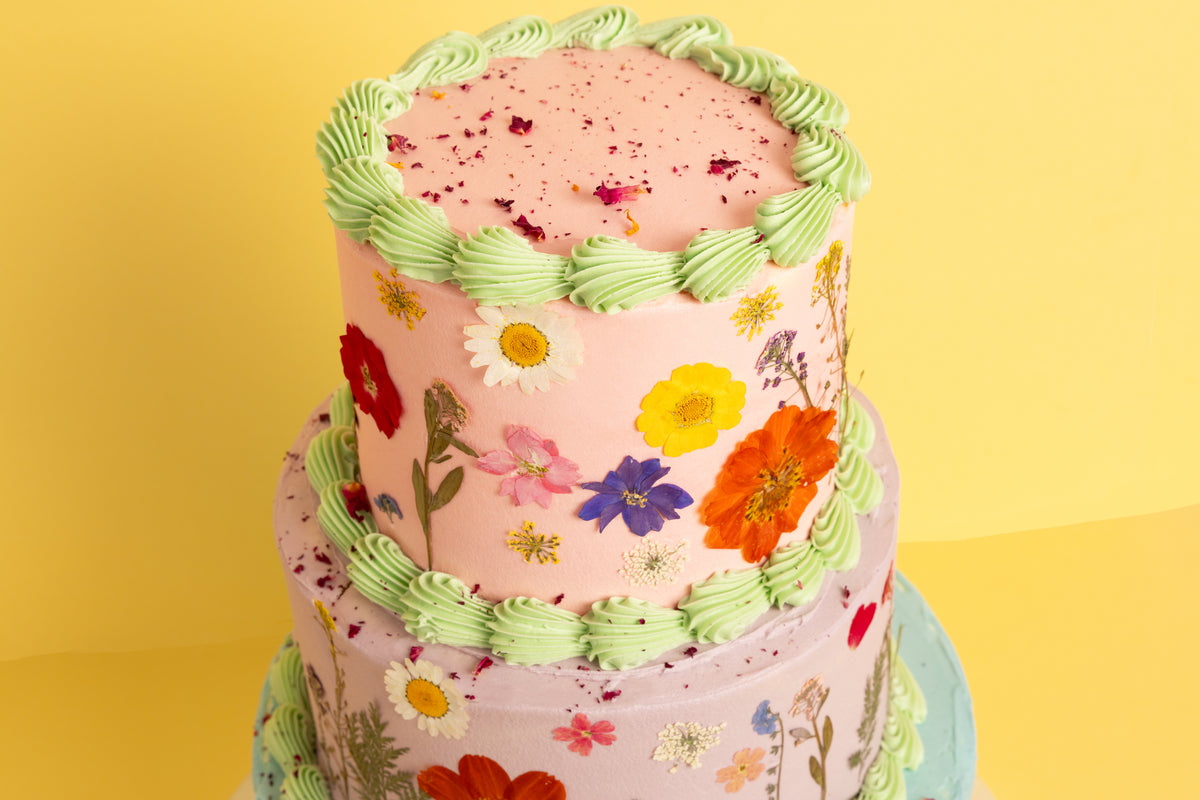 Three Tier Floral Wedding Cake