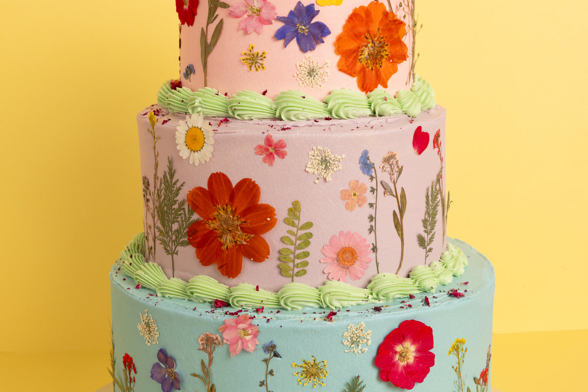 Three Tier Floral Wedding Cake