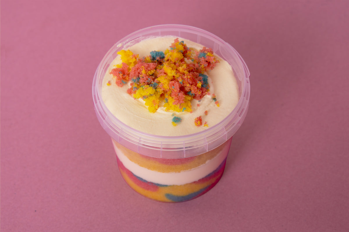 Rainbow Vanilla Cake Tub