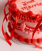 Just Married Vintage Bows & Cherries Wedding Cake