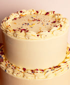 2 Tier Edible Flowers Wedding Cake