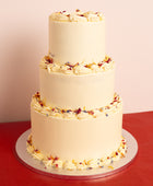 3 Tier Edible Flowers Wedding Cake (Copy)