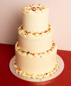 3 Tier Edible Flowers Wedding Cake (Copy)